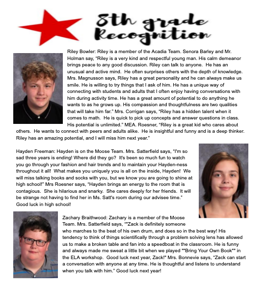 Eighth Grade Recognition