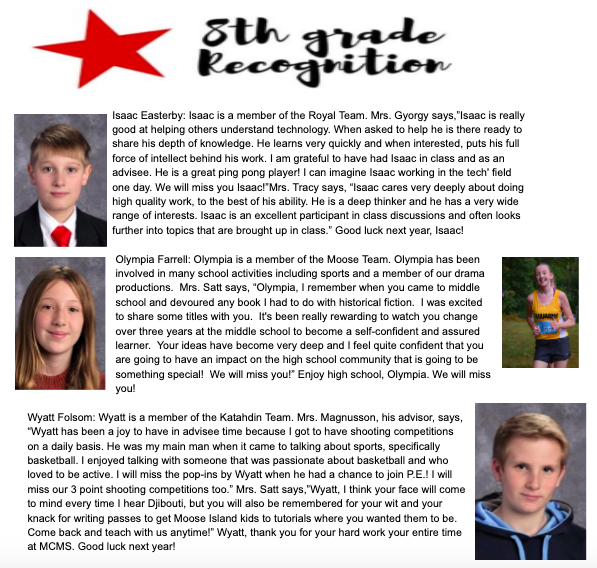 Eighth Grade Recognition