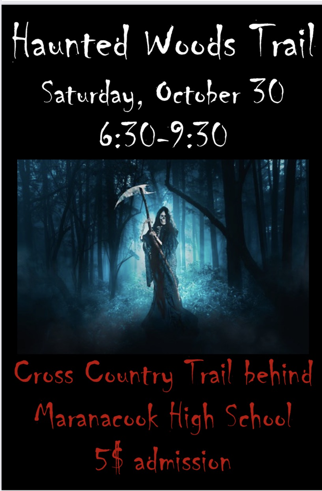 Haunted woods trail flyer