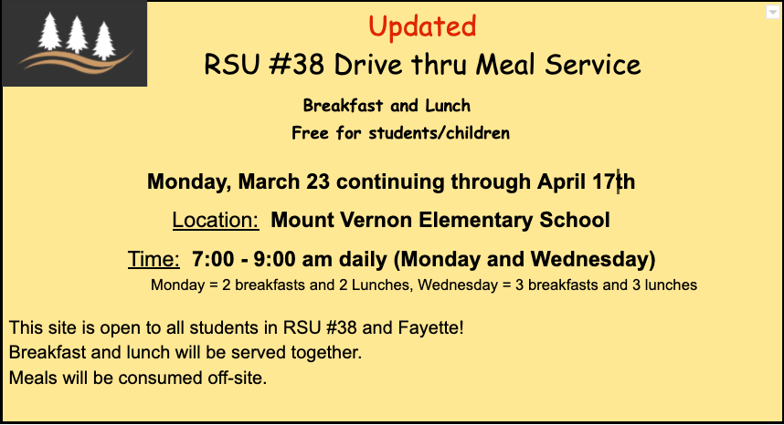 Updates to Meal Service