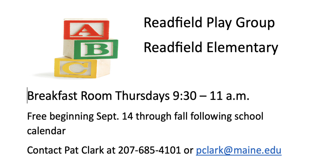 Readfield Play Group flyer