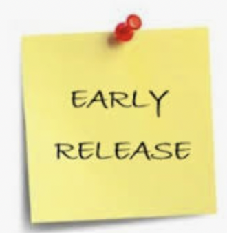 Early Release is Wednesday, 9/15/21