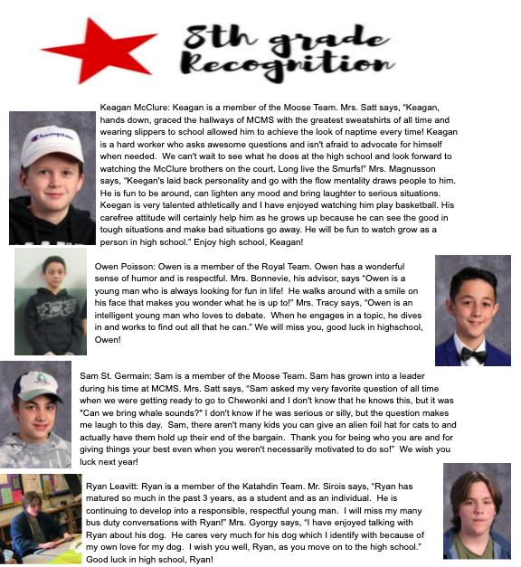 Eighth Grade Recognition