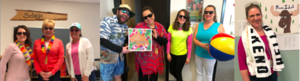 Fun in the sun day! Staff dressed up for the day, too! Dixie Bonnevie, Kelly Brooks, Laurie Roddy, Adam Scarpone, Jorgeanne Barley, Kristen Levesque, Phyllis Cote, and Anna Satterfield