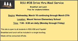 Meal Service begins Wednesday, March 18