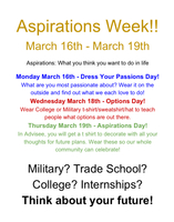 Aspirations Week is coming up!